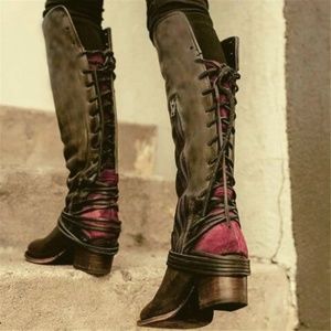 New Lace-Up Boots with 2" Heels, Size 36 or US 6